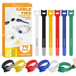 Cable Ties with Writable Labels, Cord Organizer, Multi-Color, 70 PCS, 8 IN Reusable Cable Organizer Straps, Hook & Loop Wire Management for Electronics, Home Office, PC Desk & Travel Cable Ties with Writable Labels, Cord Organizer, Multi-Color, 70 PCS, 8 IN Reusable Cable Organizer Straps, Hook & Loop Wire Management for Electronics, Home Office, PC Desk & Travel