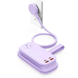 100W GaN Power Strip for Laptop, 6 in 1 Travel Extension Cord with 2 AC Outlets, 2 USB-A, 2 USB-C Ports, 5ft Wrap-around Flat Plug for Travel/Office/Cruise Essentials ETL Listed 100W GaN Power Strip for Laptop, 6 in 1 Travel Extension Cord with 2 AC Outlets, 2 USB-A, 2 USB-C Ports, 5ft Wrap-around Flat Plug for Travel/Office/Cruise Essentials ETL Listed
