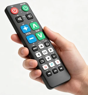 Big Button TV Remote for Seniors, Dementia - Easy Setup Large Color-Coded Buttons, Works with Traditional TV & Cable Box Big Button TV Remote for Seniors, Dementia - Easy Setup Large Color-Coded Buttons, Works with Traditional TV & Cable Box