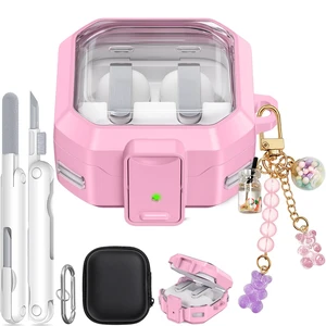 Secure Lock for Galaxy Buds 4 Pro Case and Buds 4 Case Cover, Clear Soft TPU Case with Cleaner Kit and Keychain for Women Girlu, Cute Cover for Samsung Galaxy Buds 4/4Pro 2026 Secure Lock for Galaxy Buds 4 Pro Case and Buds 4 Case Cover, Clear Soft TPU Case with Cleaner Kit and Keychain for Women Girlu, Cute Cover for Samsung Galaxy Buds 4/4Pro 2026