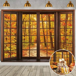 Fall Window Backdrop 10x8FT Autumn Forest Scene Photo Background Fall Wooden Window Backdrop, Autumn Maple Leaves Banner, Fall Natural Scenery Background for Thanksgiving Party Decor Fall Window Backdrop 10x8FT Autumn Forest Scene Photo Background Fall Wooden Window Backdrop, Autumn Maple Leaves Banner, Fall Natural Scenery Background for Thanksgiving Party Decor