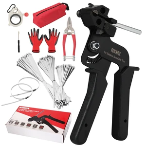 Stainless Steel Cable Tie Gun Set Metal Zip Tie Tool Kit (Black) Heavy Duty, 150PCS Self-Locking Ties, Adjustable Fastening & Cutting Tool for Outdoor Fencing, Automotive, Exhaust Pipes Stainless Steel Cable Tie Gun Set Metal Zip Tie Tool Kit (Black) Heavy Duty, 150PCS Self-Locking Ties, Adjustable Fastening & Cutting Tool for Outdoor Fencing, Automotive, Exhaust Pipes