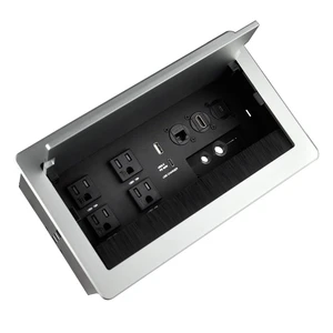 Conference Table Power hub Conference Table connectivity Box recessed Outlet Desk Outlet recessed Power Strip USB-c 65Woutlet Plug with USB Ports countertop Outlet Socket (Silver) Conference Table Power hub Conference Table connectivity Box recessed Outlet Desk Outlet recessed Power Strip USB-c 65Woutlet Plug with USB Ports countertop Outlet Socket (Silver)