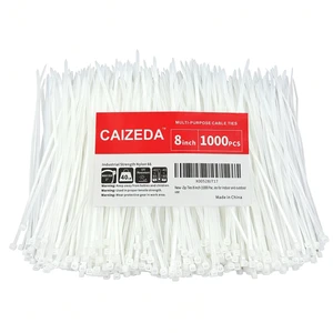 Zip Ties 8 inch (1000Pack), 40lbs Tensile Strength, white cable Ties clear, wire Ties for indoor and outdoor use Zip Ties 8 inch (1000Pack), 40lbs Tensile Strength, white cable Ties clear, wire Ties for indoor and outdoor use