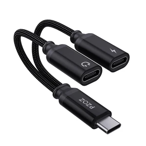 USB C Headphone Adapter, 100W Audio Charging Splitter for iPhone 2-in-1 USB-C adapter lets you charge and use wired headphones at the same time, perfect for music, gaming and calls USB C Headphone Adapter, 100W Audio Charging Splitter for iPhone 2-in-1 USB-C adapter lets you charge and use wired headphones at the same time, perfect for music, gaming and calls