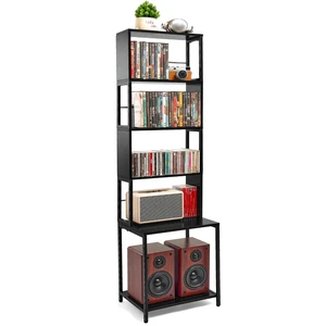 DVD Shelf, Wooden CD Storage Rack, DVD Rack Adjustable CDs Dividers, Media Storage Shelf for CDs/DVDs, Books, Video Games, Living Room, Bedroom, Home Office DVD Shelf, Wooden CD Storage Rack, DVD Rack Adjustable CDs Dividers, Media Storage Shelf for CDs/DVDs, Books, Video Games, Living Room, Bedroom, Home Office