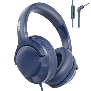 Wired Over-Ear Headphones with Cord Mic,1.4M Tangle-Free,Stereo Bass Blue Adjustable Headband Foldable Portable Lightweight Headset for Office/Tablet/Smartphone/Laptop/Travel/Music,Aux 3.5mm Wired Over-Ear Headphones with Cord Mic,1.4M Tangle-Free,Stereo Bass Blue Adjustable Headband Foldable Portable Lightweight Headset for Office/Tablet/Smartphone/Laptop/Travel/Music,Aux 3.5mm