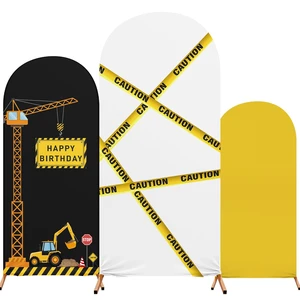 Construction Birthday Party Arch Cover Set of 3, Caution Construction Arch Backdrop Spandex Stretch Backdrop Stand Cover 4ft, 5ft, 6ft, Easy Arch Setup Construction Birthday Party Arch Cover Set of 3, Caution Construction Arch Backdrop Spandex Stretch Backdrop Stand Cover 4ft, 5ft, 6ft, Easy Arch Setup