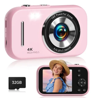 Digital Camera for Teens, 4K Point and Shoot Compact Camera with Vintage Filters, Mini Vlogging Camera Gift for Kids Students Beginners, Includes MP3 Function & 32GB Card (Pink) Digital Camera for Teens, 4K Point and Shoot Compact Camera with Vintage Filters, Mini Vlogging Camera Gift for Kids Students Beginners, Includes MP3 Function & 32GB Card (Pink)