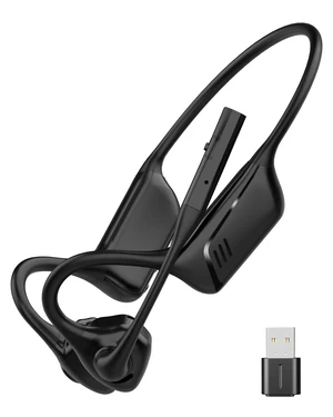 Open Ear Headphones with Mic, Bluetooth 5.1 Headset, aptX Low Latency Air Conduction Headphone with Mute Button, Lightweight, USB A&C Dongle, Wireless Headset for Online Meeting/Call Center Open Ear Headphones with Mic, Bluetooth 5.1 Headset, aptX Low Latency Air Conduction Headphone with Mute Button, Lightweight, USB A&C Dongle, Wireless Headset for Online Meeting/Call Center