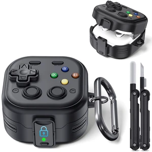 Secure Lock Case for Galaxy Buds 4 Pro Case and Buds 4 Case, Rugged Hard Shell with Cleaner Kit and Keychain for Men Boy Women, Funny Game Cover for Samsung Galaxy Buds 4/4 Pro 2026, Black Secure Lock Case for Galaxy Buds 4 Pro Case and Buds 4 Case, Rugged Hard Shell with Cleaner Kit and Keychain for Men Boy Women, Funny Game Cover for Samsung Galaxy Buds 4/4 Pro 2026, Black