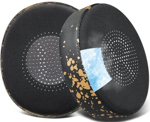 Cooling Gel Earpads Replacement for Jabra Evolve2 65 (Evolve 2 65MS 65UC MS UC)/Evolve2 40 (40UC 40MS USB)/Elite 45h On-Ear Wireless Headset, Ear Pads Cushions with Ice Silk Fabric -Black Gold Cooling Gel Earpads Replacement for Jabra Evolve2 65 (Evolve 2 65MS 65UC MS UC)/Evolve2 40 (40UC 40MS USB)/Elite 45h On-Ear Wireless Headset, Ear Pads Cushions with Ice Silk Fabric -Black Gold