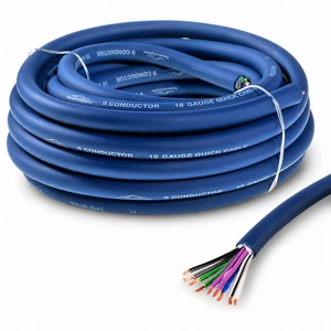 20 Feet 9-Conductor Speaker Cable, 18AWG 100% OFC, 4-Channel Speaker Wire and Remote Wire (18 Gauge) 20 Feet 9-Conductor Speaker Cable, 18AWG 100% OFC, 4-Channel Speaker Wire and Remote Wire (18 Gauge)