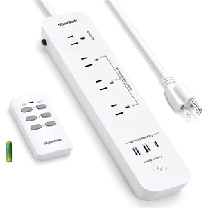 Remote Control Power Strip with 3 RF Controlled Outlets & 3 USB Ports, Surge Protector Extension Cord (5ft), 15A/1875W for Home and Workstation Appliances Remote Control Power Strip with 3 RF Controlled Outlets & 3 USB Ports, Surge Protector Extension Cord (5ft), 15A/1875W for Home and Workstation Appliances