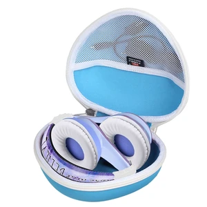 Kids Headphone Case for JLab/Acer/eKids Disney Frozen, Case Only Hard EVA Shell, Shockproof & Water-Resistant, Double Zipper Closure, Mesh Pocket, Travel Storage Bag, Blue+White Kids Headphone Case for JLab/Acer/eKids Disney Frozen, Case Only Hard EVA Shell, Shockproof & Water-Resistant, Double Zipper Closure, Mesh Pocket, Travel Storage Bag, Blue+White