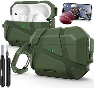 for AirPods Pro 3rd Case with Secure Lock-Green With Phone Stand Design Compatible with Airpods Pro 3 Generation Cover with Cleaner Kit for AirPods Pro 3rd Case with Secure Lock-Green With Phone Stand Design Compatible with Airpods Pro 3 Generation Cover with Cleaner Kit