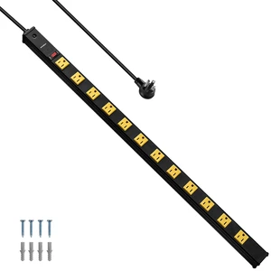 12 Outlet Industrial Long Power Strip Surge Protector, 15 FT Cord Flat Plug, Wide-Spaced Outlets, 15A Circuit Breaker, Wall Mount, Heavy Duty Extension Cord, Workshop, Garage, Workbench 12 Outlet Industrial Long Power Strip Surge Protector, 15 FT Cord Flat Plug, Wide-Spaced Outlets, 15A Circuit Breaker, Wall Mount, Heavy Duty Extension Cord, Workshop, Garage, Workbench