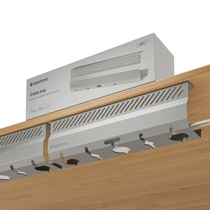 Cable Duct Desk Gray Set of 2 - Stainless Steel Cable Management Desk Cable Duct with 5 Cable Cut-Outs - Easy to Install Cable Organiser - Cable Holder Cable Duct Desk Gray Set of 2 - Stainless Steel Cable Management Desk Cable Duct with 5 Cable Cut-Outs - Easy to Install Cable Organiser - Cable Holder