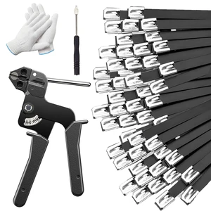 150PCS Cable Ties Kit, 11.8 Inch Heavy Duty Black Metal Zip Ties 304 Stainless Steel Zip Ties, 264LBS High-strength,Self-locking Secure Fastening,Ideal for Outdoor,Fence, Exhaust Wrap Etc 150PCS Cable Ties Kit, 11.8 Inch Heavy Duty Black Metal Zip Ties 304 Stainless Steel Zip Ties, 264LBS High-strength,Self-locking Secure Fastening,Ideal for Outdoor,Fence, Exhaust Wrap Etc
