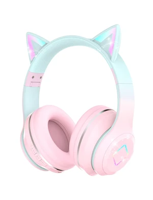 Bluetooth Kids Headphones,Cat Ear LED Light Up Kids Wireless Headphones,Bluetooth 5.1&Stereo Sound, Foldable,Adjustable Headband,Children Headphone with Microphone for School/Tablet (Pink) Bluetooth Kids Headphones,Cat Ear LED Light Up Kids Wireless Headphones,Bluetooth 5.1&Stereo Sound, Foldable,Adjustable Headband,Children Headphone with Microphone for School/Tablet (Pink)