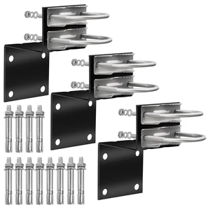 Antenna Pole Mount Bracket Kits - 3 Set Black-Coated Antenna Pole Mast Mount Bracket with Double U-Bracket Assembly + 12 Screws for Outside Home Antenna Pole Holder Antenna Pole Mount Bracket Kits - 3 Set Black-Coated Antenna Pole Mast Mount Bracket with Double U-Bracket Assembly + 12 Screws for Outside Home Antenna Pole Holder