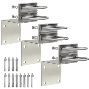 Antenna Pole Mount Bracket Kits - 3 Set Antenna Pole Mast Mount Bracket with U-Bracket Assembly + 12 Screws for Outside Home Antenna Pole Holder Antenna Pole Mount Bracket Kits - 3 Set Antenna Pole Mast Mount Bracket with U-Bracket Assembly + 12 Screws for Outside Home Antenna Pole Holder