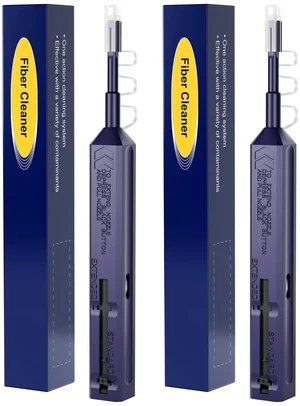2 Pack LC Fiber Cleaner Pen One Click Fiber Cleaner LC/MU Reusable For 1.25mm Male/Female Optical Adapters Reliable 2 Pack LC Fiber Cleaner Pen One Click Fiber Cleaner LC/MU Reusable For 1.25mm Male/Female Optical Adapters Reliable