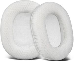 Mesh Earpads for ATH M50X Headphones - White for Audio Technica M50X/M40X/M30X/M20X/MSR7/SX1 Monitor Headphones Mesh Earpads for ATH M50X Headphones - White for Audio Technica M50X/M40X/M30X/M20X/MSR7/SX1 Monitor Headphones
