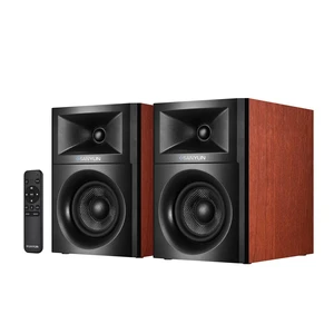 SW205 4" 2-Way Powered Bookshelf Speakers for TV PC and Home 80W RMS, Composite-Magnet Glass Fiber Woofer, Silk Dome Tweeter, Bluetooth 5.4/Optical/AUX, 24bit DAC, RF Remote, Pair Red SW205 4" 2-Way Powered Bookshelf Speakers for TV PC and Home 80W RMS, Composite-Magnet Glass Fiber Woofer, Silk Dome Tweeter, Bluetooth 5.4/Optical/AUX, 24bit DAC, RF Remote, Pair Red