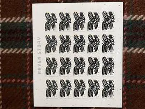 US Stamps 2021 Raven Story 5 Sheets of 20 US Stamps 2021 Raven Story 5 Sheets of 20