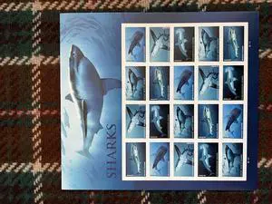 US Stamps 2017 Sharks 5 Sheets of 20 US Stamps 2017 Sharks 5 Sheets of 20