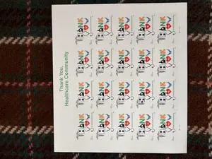 US Stamps 2024 Thank You Healthcare Community 5 Sheets of 20 US Stamps 2024 Thank You Healthcare Community 5 Sheets of 20