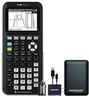 Texas Instruments TI-84 Plus CE Graphing Calculator, Black | Color Screen, Built-in Apps, Included Software, Test-Permitted, for Math, Science and Finance | Signature Series Power Bundle Texas Instruments TI-84 Plus CE Graphing Calculator, Black | Color Screen, Built-in Apps, Included Software, Test-Permitted, for Math, Science and Finance | Signature Series Power Bundle