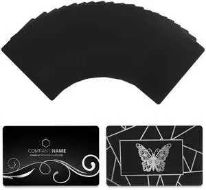 200 Pieces Black Metal Business Card Blanks for Laser Engraving, 0.8 mm Thick Anodized Aluminum Blank Cards, 3.4 x 2.1 Inch Custom Metal Name Cards for Business, Gift Tags, DIY Crafts 200 Pieces Black Metal Business Card Blanks for Laser Engraving, 0.8 mm Thick Anodized Aluminum Blank Cards, 3.4 x 2.1 Inch Custom Metal Name Cards for Business, Gift Tags, DIY Crafts