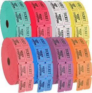 Double Roll Raffle Event Tickets - Full Set of 8 Colors (8 Rolls of 2000 Tickets Each) Double Roll Raffle Event Tickets - Full Set of 8 Colors (8 Rolls of 2000 Tickets Each)