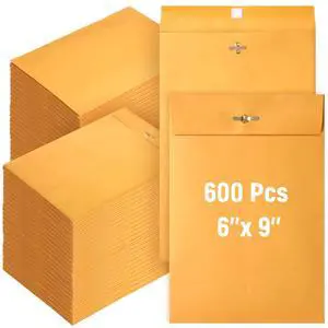 600 Pcs Manilla Envelopes Clasp Envelopes Bulk Brown Kraft Catalog Letter with Clasp Closure and Gummed Seal 28lb Heavyweight Paper (6 x 9 Inch) 600 Pcs Manilla Envelopes Clasp Envelopes Bulk Brown Kraft Catalog Letter with Clasp Closure and Gummed Seal 28lb Heavyweight Paper (6 x 9 Inch)