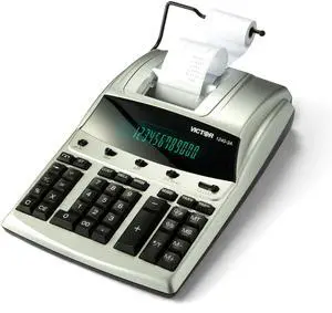 12-Digit Desktop Adding Machine, Large Easy To Read Display, Tape Print Out with 4,5 lines-per-second ribbon printer, Tax, Cost, Sell and Margin keys (1240-3A) 12-Digit Desktop Adding Machine, Large Easy To Read Display, Tape Print Out with 4,5 lines-per-second ribbon printer, Tax, Cost, Sell and Margin keys (1240-3A)