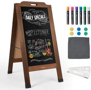 Magnetic Sandwich A Frame Chalkboard Board Signs - 40 × 20 Inches | Portable, Browm Solid Pine Wood, Double-Sided outdoor Sidewalk ChalkBoards, Restaurant, Cafe, Shop, Wedding, Party Magnetic Sandwich A Frame Chalkboard Board Signs - 40 × 20 Inches | Portable, Browm Solid Pine Wood, Double-Sided outdoor Sidewalk ChalkBoards, Restaurant, Cafe, Shop, Wedding, Party