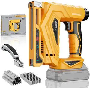3/8 Electric Staple Gun Compatible with DeWalt 20V Battery, T50 Crown Stapler 2-in-1 Brad Nailer & Electric Nail Gun, 1000 Nails and Staples(Max 14mm), Impact Force Adjustment for DIY(Tool Only) 3/8 Electric Staple Gun Compatible with DeWalt 20V Battery, T50 Crown Stapler 2-in-1 Brad Nailer & Electric Nail Gun, 1000 Nails and Staples(Max 14mm), Impact Force Adjustment for DIY(Tool Only)