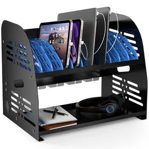 10-Device Charging Station with Power Strip Open Charging Cabinet for Chromebooks, Laptops & Tablets up to 14 Classroom Organization for iPads, Tablets & More, Ideal for Schools & Offices | Open 10-Device Charging Station with Power Strip Open Charging Cabinet for Chromebooks, Laptops & Tablets up to 14 Classroom Organization for iPads, Tablets & More, Ideal for Schools & Offices | Open