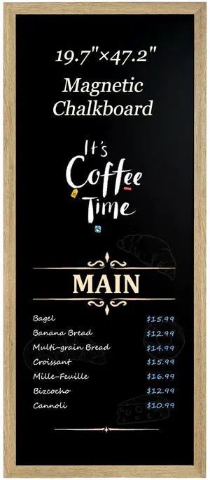 Magnetic Chalkboard for Wall, Long Chalk Board,19.7" x 47.2", Rustic Brown | Wall Hanging Menu for Restaurant, Food Truck, Kitchen, Chalk Board for Kitchen, Bar & Home Decor Magnetic Chalkboard for Wall, Long Chalk Board,19.7" x 47.2", Rustic Brown | Wall Hanging Menu for Restaurant, Food Truck, Kitchen, Chalk Board for Kitchen, Bar & Home Decor