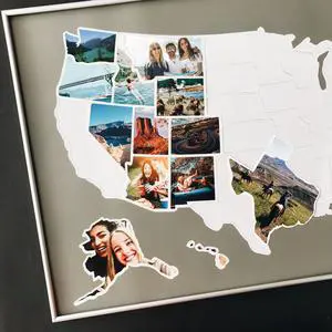 USA Photo Map 50 States Travel Map Easy to Use, Built to Last | Includes Secure Photo Maker 24 x 36 in, Durable Vinyl Personalized Gift for Couples & Travelers Unframed, Gray USA Photo Map 50 States Travel Map Easy to Use, Built to Last | Includes Secure Photo Maker 24 x 36 in, Durable Vinyl Personalized Gift for Couples & Travelers Unframed, Gray