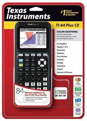 TI-84 Plus CE Graphing Calculator, Black TI-84 Plus CE Graphing Calculator, Black