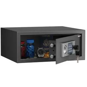 0.7 Cubic Feet Safe Box, Digital Security Lock Box with Shelf & Keypad & Combination, Alloy Steel Digital Home Safe for Home, Office, Hotel or Business, 16.9"W x 14.6"D x 7"H 0.7 Cubic Feet Safe Box, Digital Security Lock Box with Shelf & Keypad & Combination, Alloy Steel Digital Home Safe for Home, Office, Hotel or Business, 16.9"W x 14.6"D x 7"H
