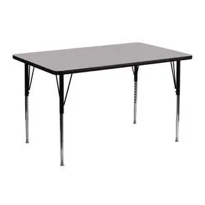 24''W x 48''L Rectangular Grey Thermal Laminate Activity Table - Standard Height Adjustable Legs 24''W x 48''L Rectangular Grey Thermal Laminate Activity Table - Standard Height Adjustable Legs