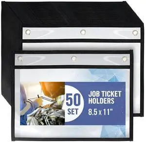 50 Pack Horizontal Job Ticket Holders 8.5x11 - Landscape Shop Ticket Holders 8 1/2 x 11 - Work Order Plastic Sleeves for Documents - Dry Erase Pocket Sleeve - Dry Erase Sleeves Clear Pocket Sleeve 50 Pack Horizontal Job Ticket Holders 8.5x11 - Landscape Shop Ticket Holders 8 1/2 x 11 - Work Order Plastic Sleeves for Documents - Dry Erase Pocket Sleeve - Dry Erase Sleeves Clear Pocket Sleeve