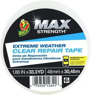 Brand All Weather Indoor/Outdoor Repair Tape, Weatherproofing, Clear & UV Resistant, 1.88-Inch x 33.3-Yards, Single Roll, 281230 (Pack of 6) Brand All Weather Indoor/Outdoor Repair Tape, Weatherproofing, Clear & UV Resistant, 1.88-Inch x 33.3-Yards, Single Roll, 281230 (Pack of 6)