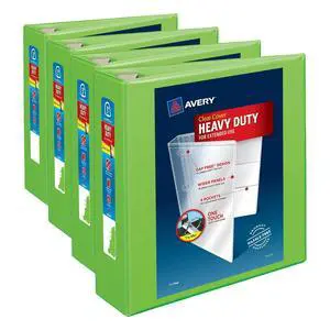 Heavy-Duty View 3 Ring Binder, 3" One Touch EZD Rings,670-Sheet Capacity,3.5 Inch Wide Spine, Great for Home,School Supplies,Office,or Organization Needs,1 Chartreuse Binder (79779) (Pack of 4) Heavy-Duty View 3 Ring Binder, 3" One Touch EZD Rings,670-Sheet Capacity,3.5 Inch Wide Spine, Great for Home,School Supplies,Office,or Organization Needs,1 Chartreuse Binder (79779) (Pack of 4)
