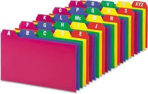Poly Index Card Guide Set,3 x 5 Inches,A-Z,1/5 Inch Cut Tabs,Assorted Colors,25 per Set (73153),(Pack of 12) Poly Index Card Guide Set,3 x 5 Inches,A-Z,1/5 Inch Cut Tabs,Assorted Colors,25 per Set (73153),(Pack of 12)
