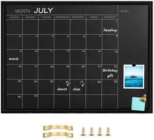 Calendar Chalkboard, 23.6 x 31.5 inches, Magnetic Surface Black Frame Chalk Board for Planning,School Timetable Memo, Hanging Board for Office, School and Home(YLHB-BK-6080) Calendar Chalkboard, 23.6 x 31.5 inches, Magnetic Surface Black Frame Chalk Board for Planning,School Timetable Memo, Hanging Board for Office, School and Home(YLHB-BK-6080)